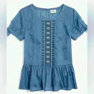 J CREW Embroidered tie-sleeve tee SIZE 00